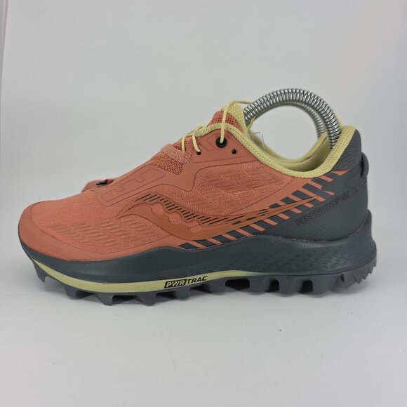 Saucony Trail Running Shoes Womens Size 7 Rust/Charcoal Peregrine 11 NWOB - Picture 1 of 11
